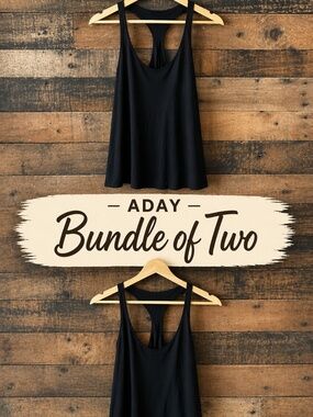 ADAY Dream Harder Tank Bundle Small Black | 2-PACK Racerback EUC